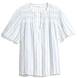 Gap Smocked Flutter Split Neck Blouse - NWT